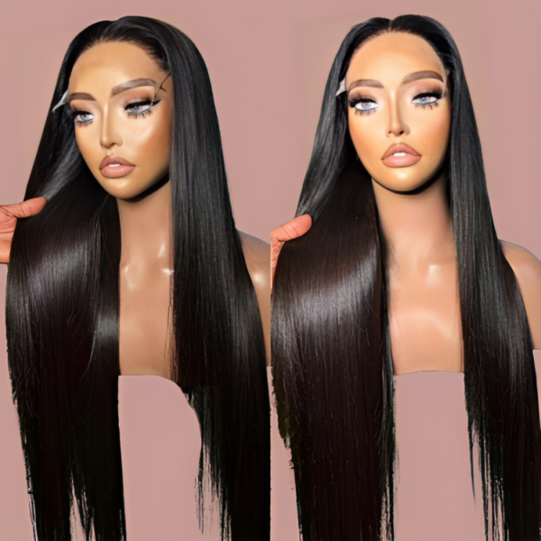 Bone straight closure wig