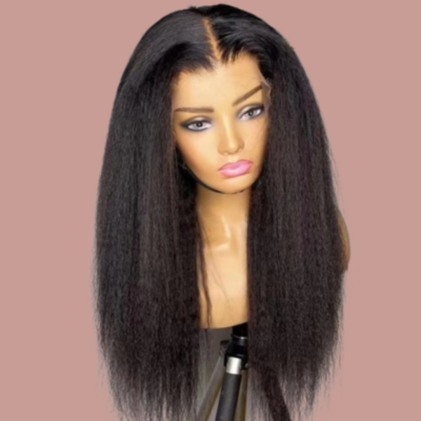 Kinky straight frontal wig