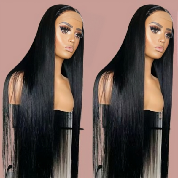 Bone straight glueless wig